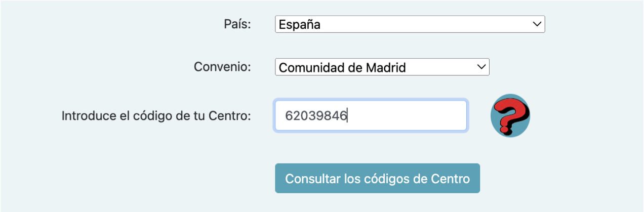 Formulario de registro con convenio