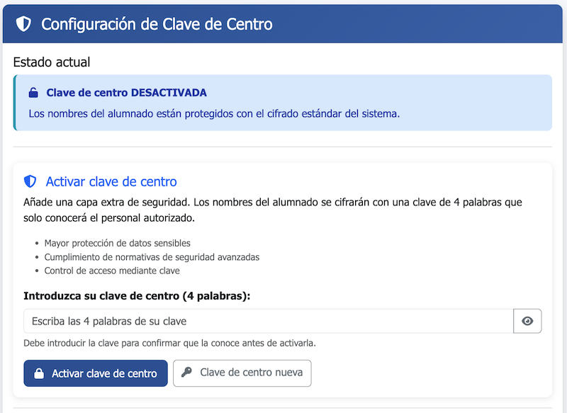 Botón Clave de cifrado