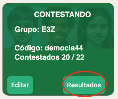 Botón Resultados