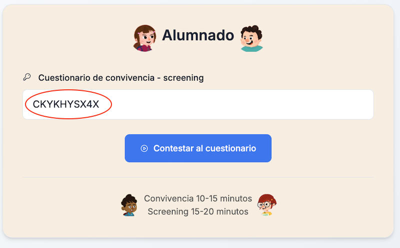 Selección cuestionario